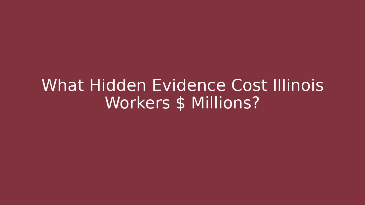 What Hidden Evidence Cost Illinois Workers $ Millions? - WealthxGroup