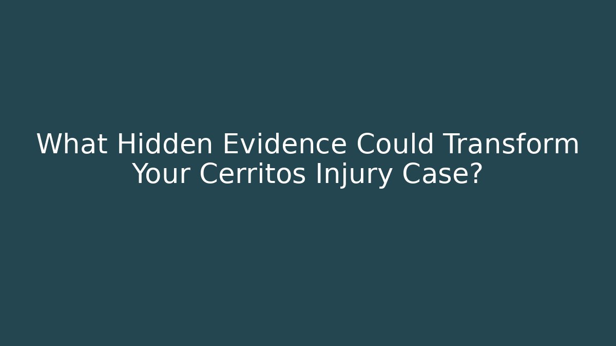 What Hidden Evidence Could Transform Your Cerritos Injury Case? - WealthxGroup