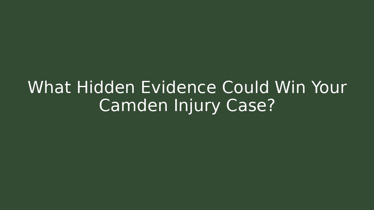 What Hidden Evidence Could Win Your Camden Injury Case?