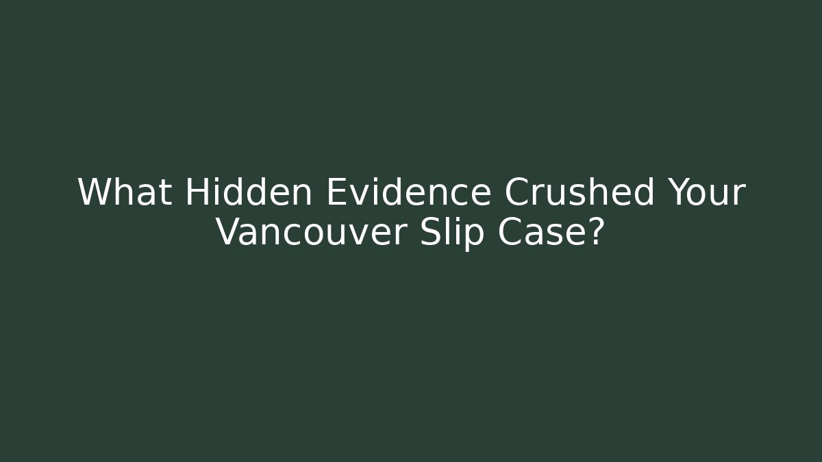 What Hidden Evidence Crushed Your Vancouver Slip Case?
