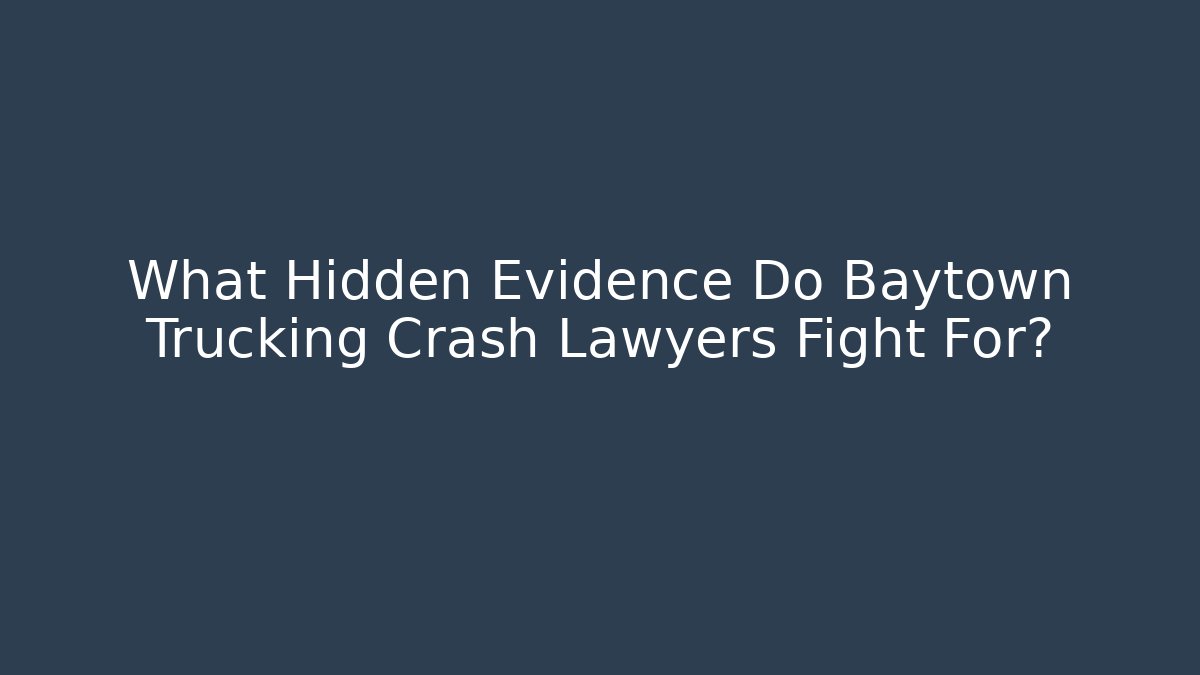 What Hidden Evidence Do Baytown Trucking Crash Lawyers Fight For?