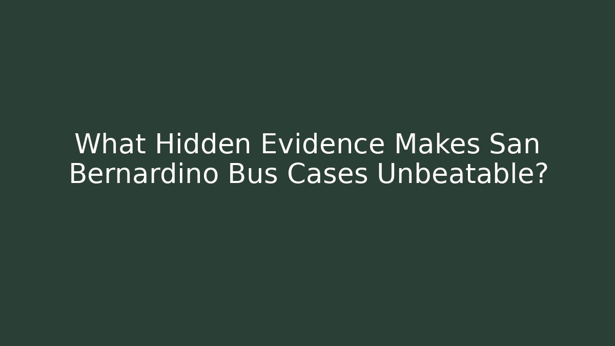 What Hidden Evidence Makes San Bernardino Bus Cases Unbeatable? - WealthxGroup