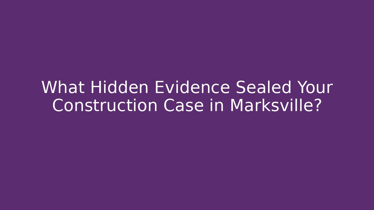 What Hidden Evidence Sealed Your Construction Case in Marksville?