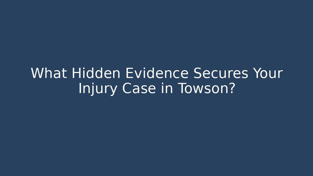 What Hidden Evidence Secures Your Injury Case in Towson?