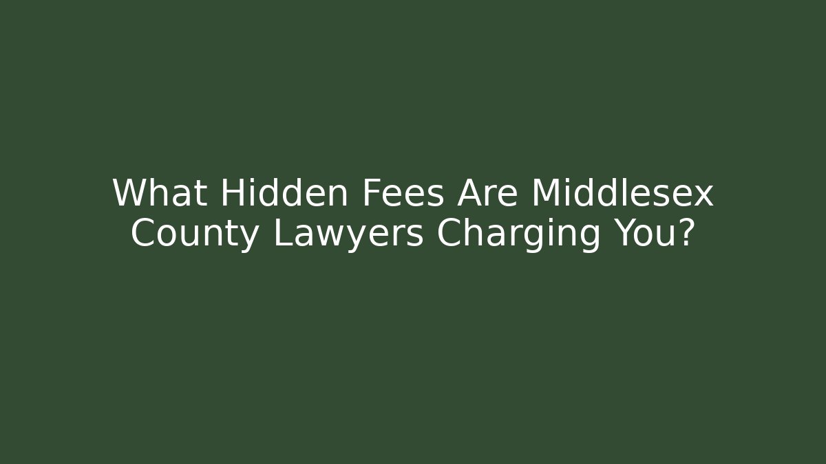 What Hidden Fees Are Middlesex County Lawyers Charging You?