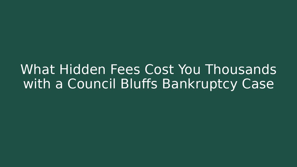 What Hidden Fees Cost You Thousands with a Council Bluffs Bankruptcy Case