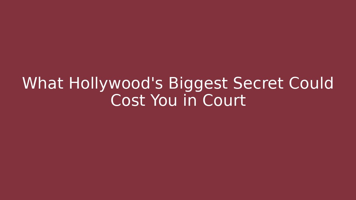 What Hollywood’s Biggest Secret Could Cost You in Court