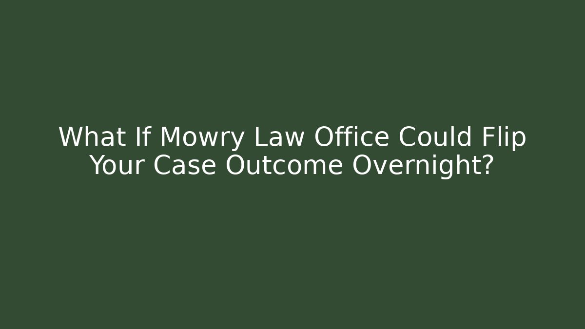 What If Mowry Law Office Could Flip Your Case Outcome Overnight?
