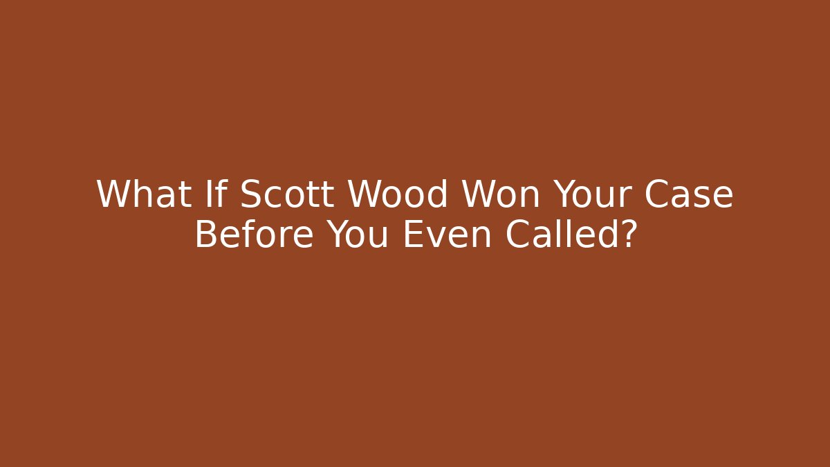 What If Scott Wood Won Your Case Before You Even Called?