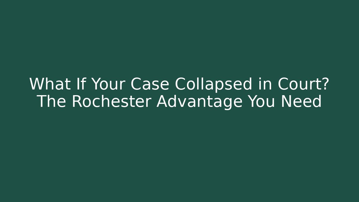 What If Your Case Collapsed in Court? The Rochester Advantage You Need - WealthxGroup