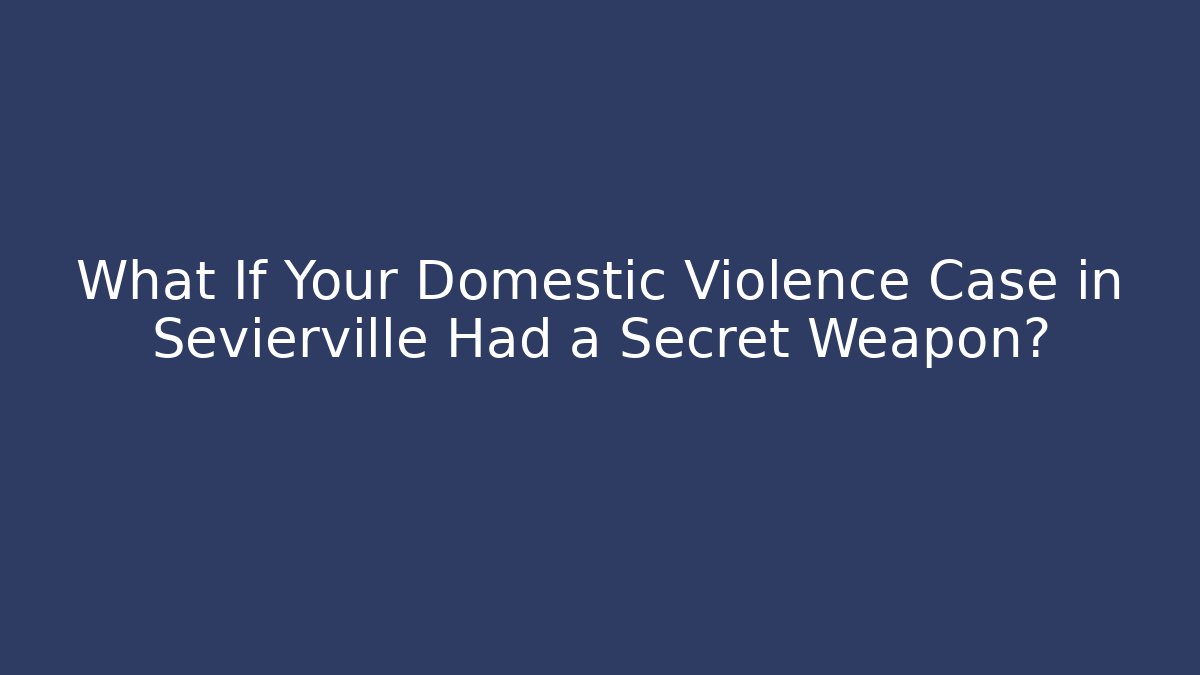 What If Your Domestic Violence Case in Sevierville Had a Secret Weapon?