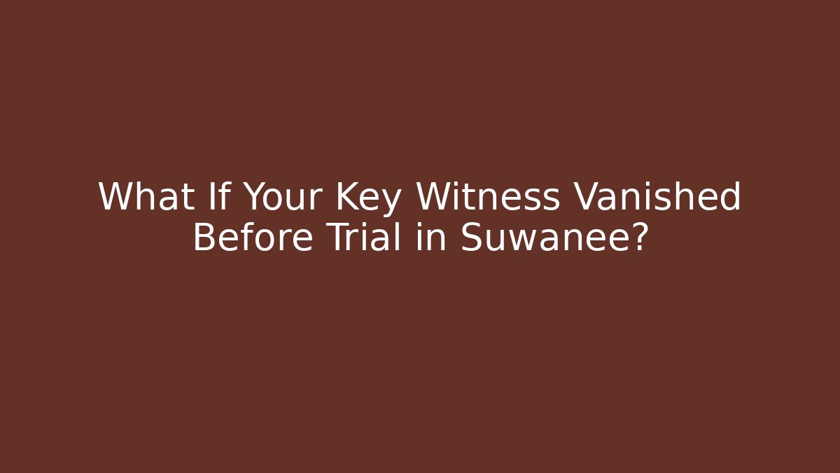 What If Your Key Witness Vanished Before Trial in Suwanee?