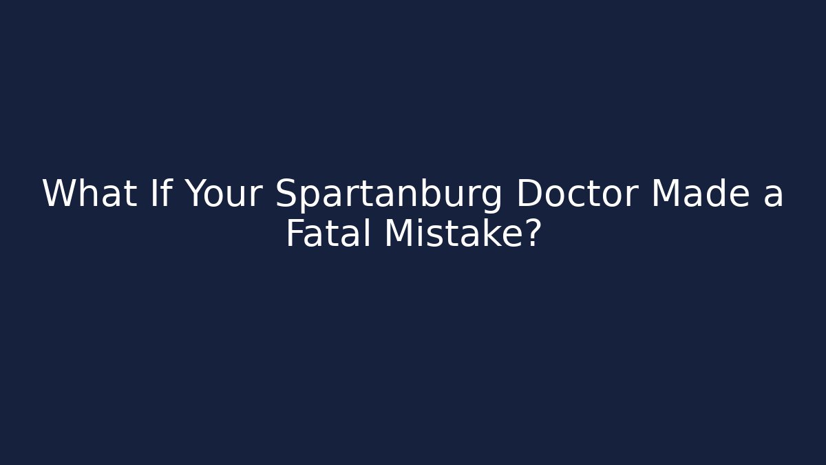 What If Your Spartanburg Doctor Made a Fatal Mistake?