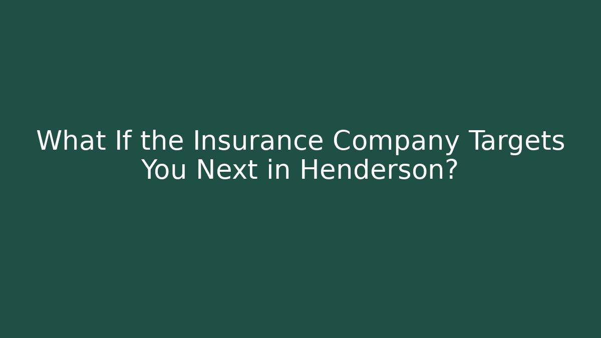 What If the Insurance Company Targets You Next in Henderson?