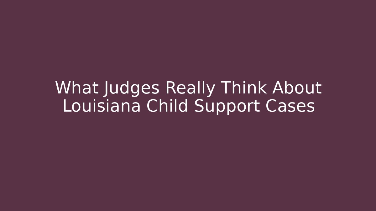 What Judges Really Think About Louisiana Child Support Cases