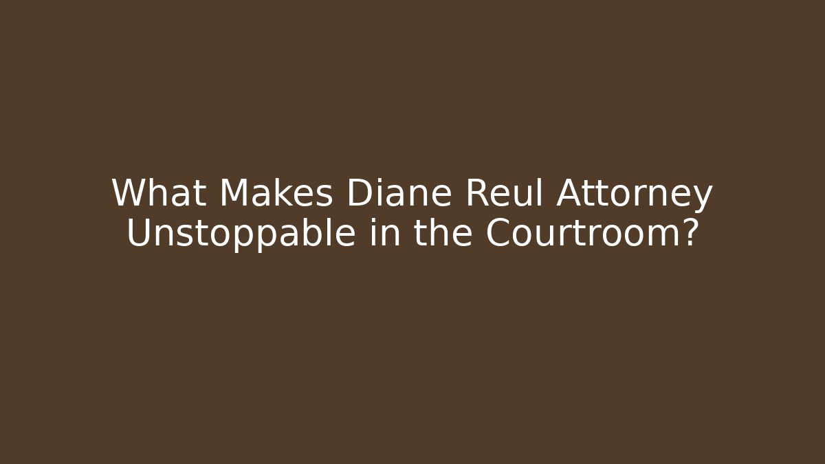 What Makes Diane Reul Attorney Unstoppable in the Courtroom?