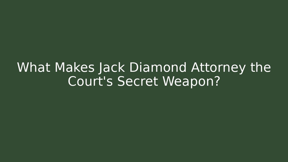 What Makes Jack Diamond Attorney the Court's Secret Weapon?