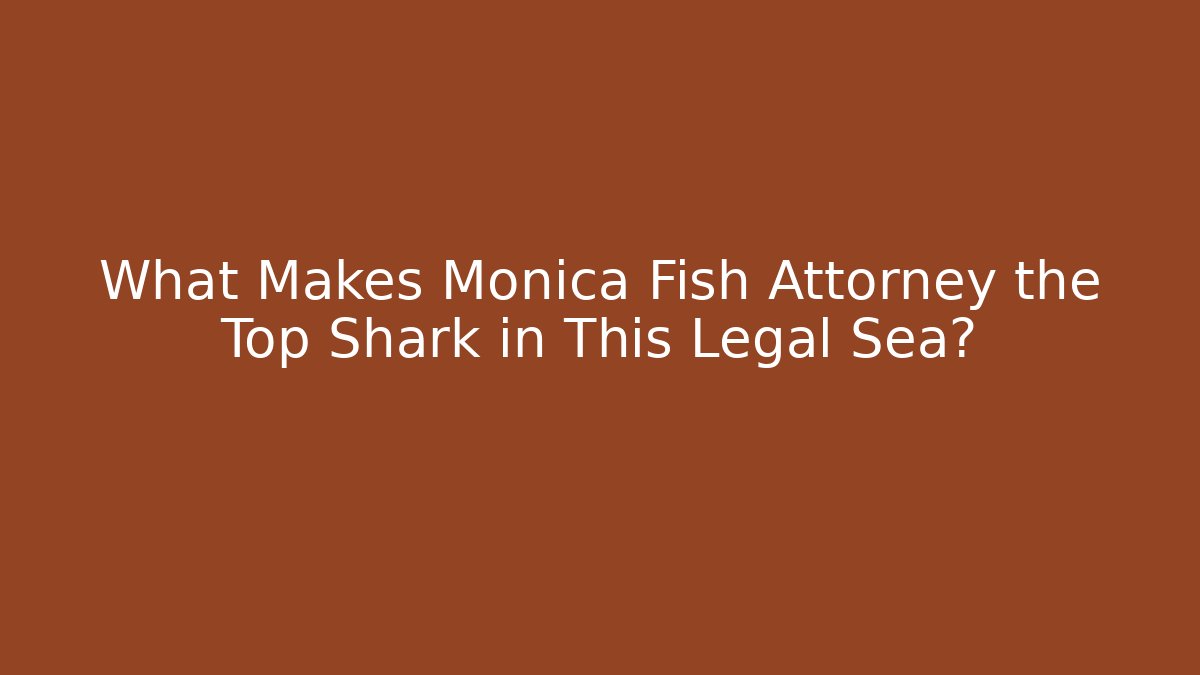 What Makes Monica Fish Attorney the Top Shark in This Legal Sea?