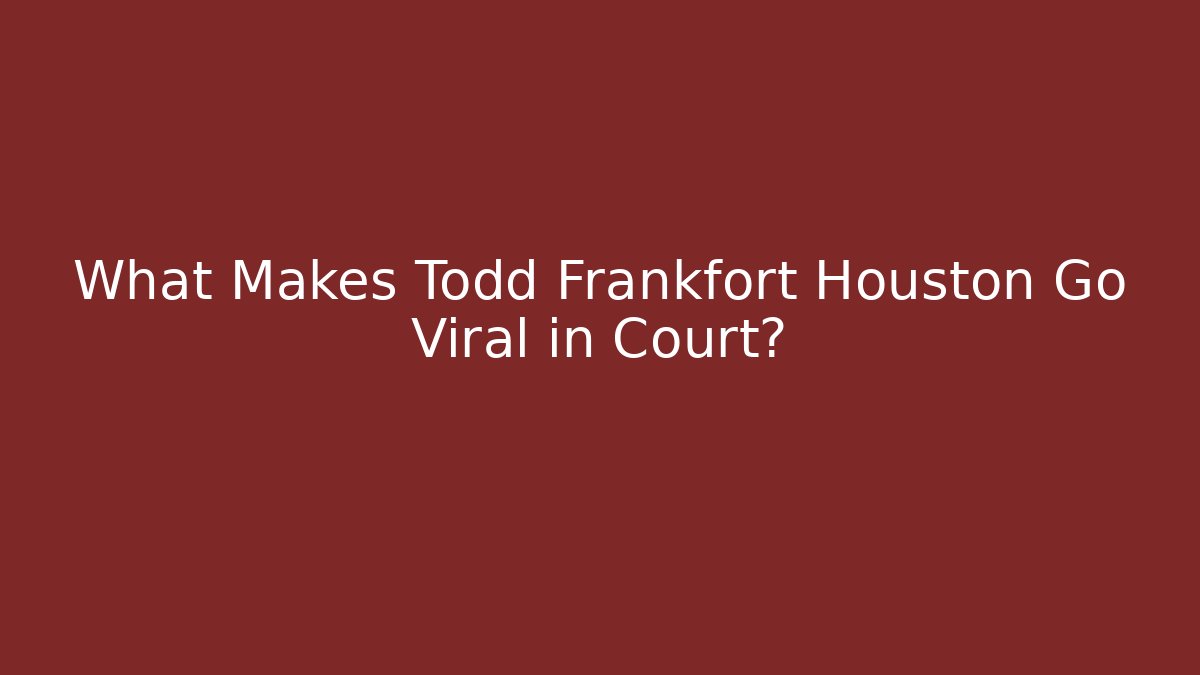 What Makes Todd Frankfort Houston Go Viral in Court?