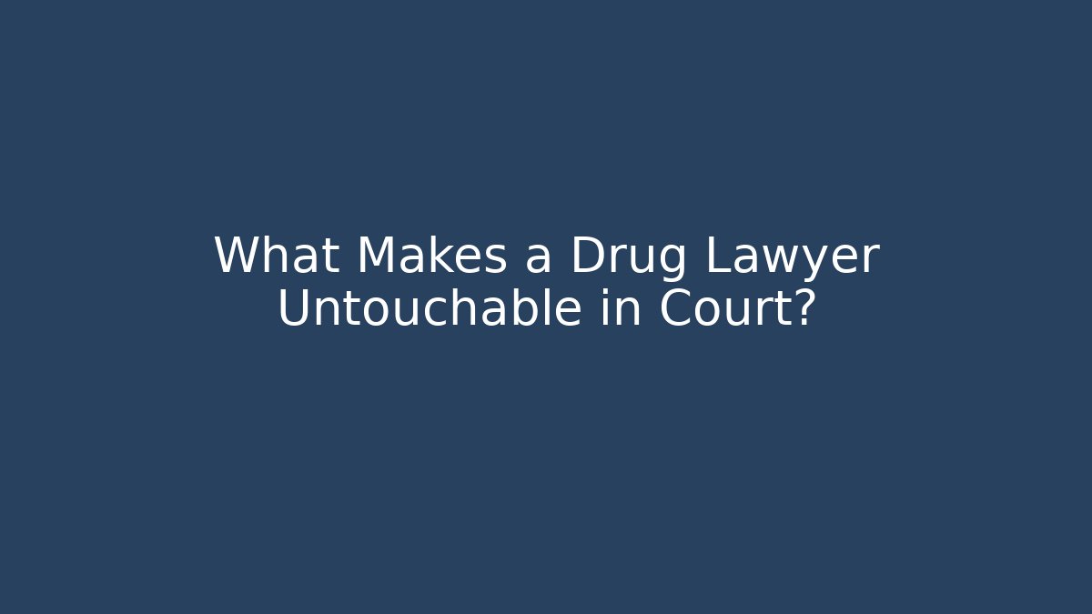 What Makes a Drug Lawyer Untouchable in Court?
