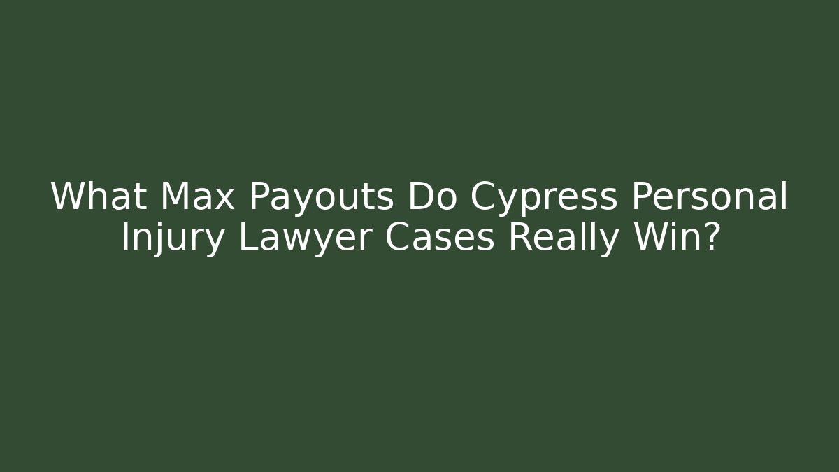 What Max Payouts Do Cypress Personal Injury Lawyer Cases Really Win?