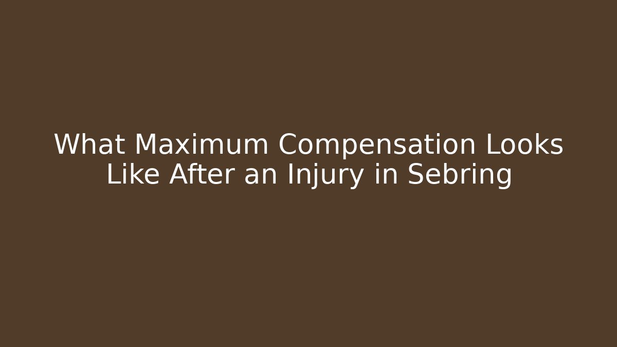 What Maximum Compensation Looks Like After an Injury in Sebring