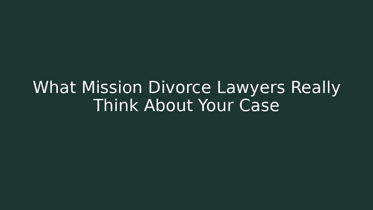 What Mission Divorce Lawyers Really Think About Your Case
