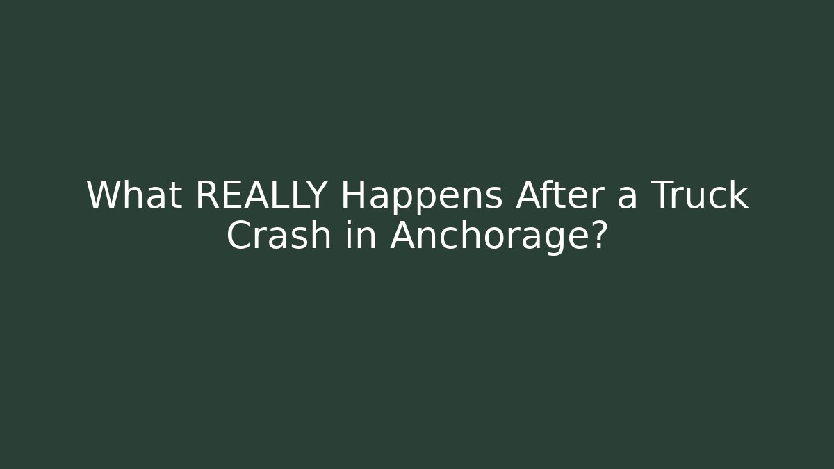 What REALLY Happens After a Truck Crash in Anchorage?