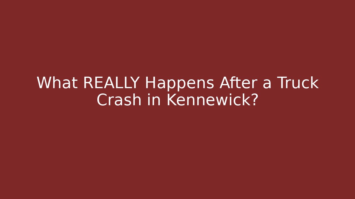 What REALLY Happens After a Truck Crash in Kennewick?