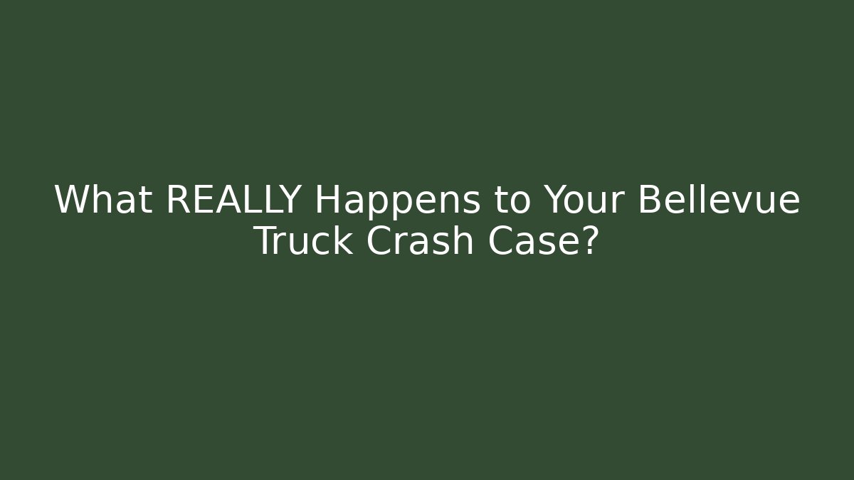 What REALLY Happens to Your Bellevue Truck Crash Case?