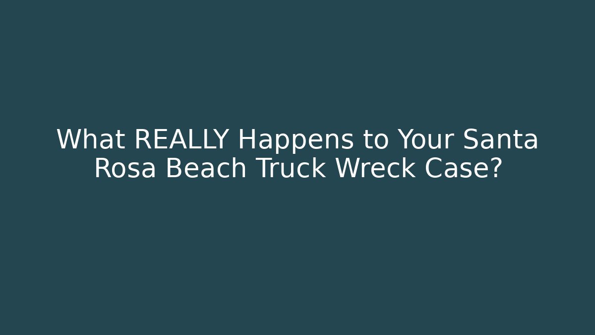 What REALLY Happens to Your Santa Rosa Beach Truck Wreck Case?