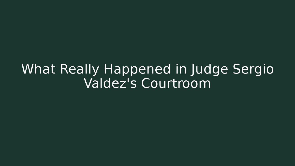What Really Happened in Judge Sergio Valdez's Courtroom