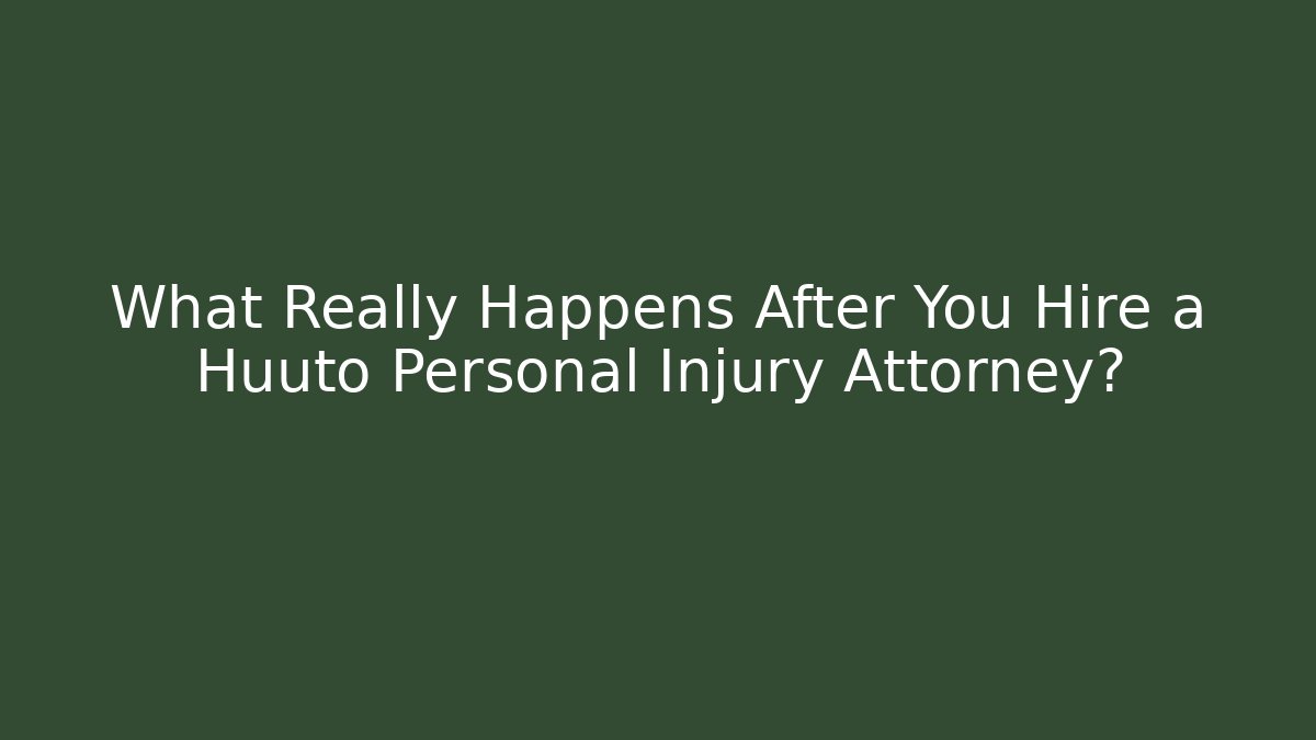 What Really Happens After You Hire a Huuto Personal Injury Attorney?