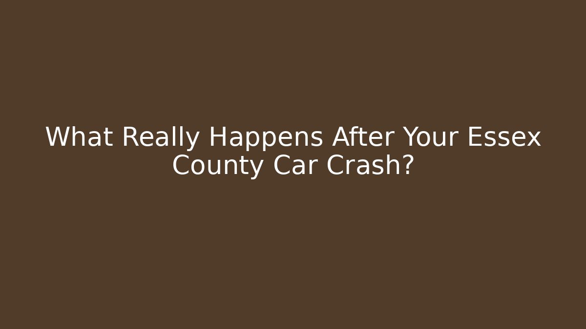 What Really Happens After Your Essex County Car Crash? - WealthxGroup