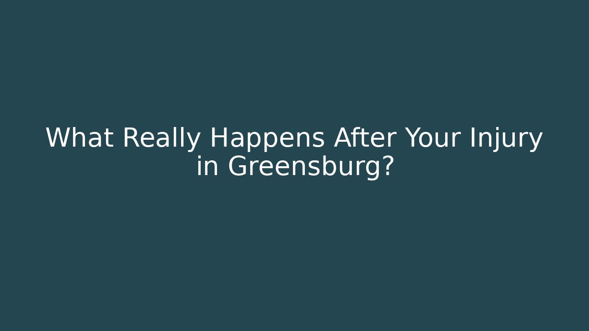 What Really Happens After Your Injury in Greensburg?