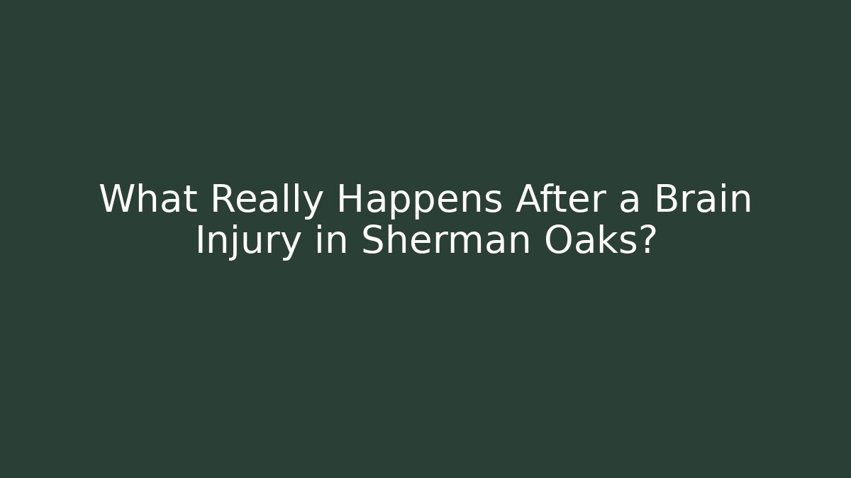 What Really Happens After a Brain Injury in Sherman Oaks?