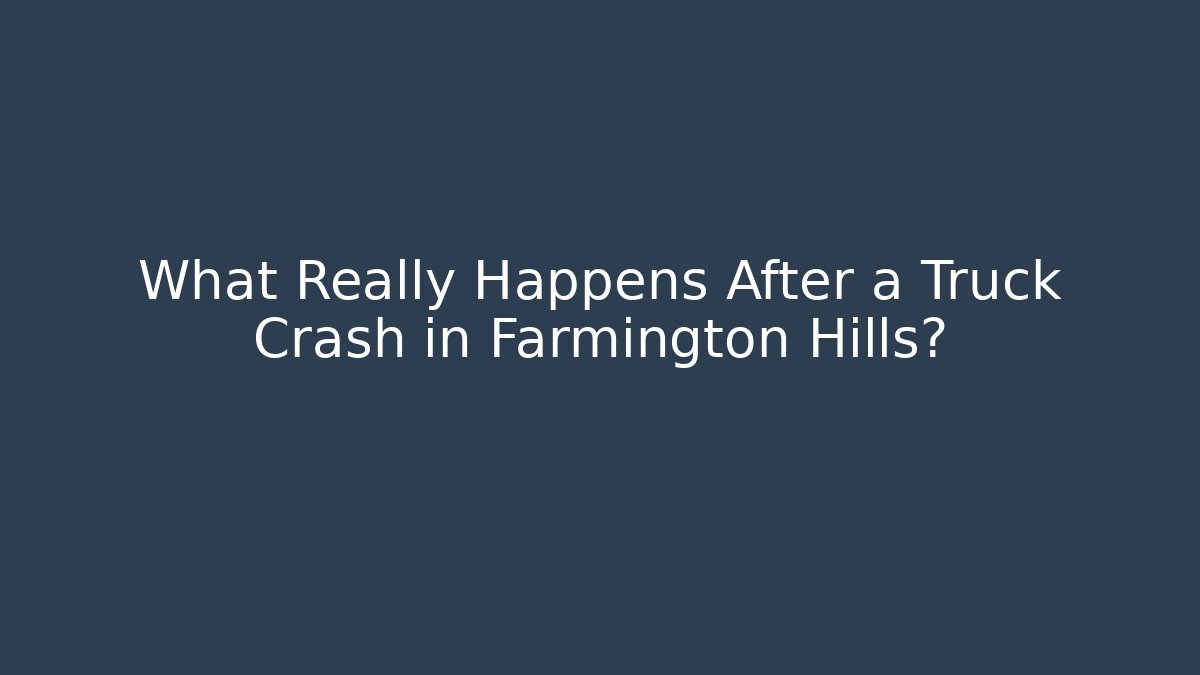 What Really Happens After a Truck Crash in Farmington Hills?