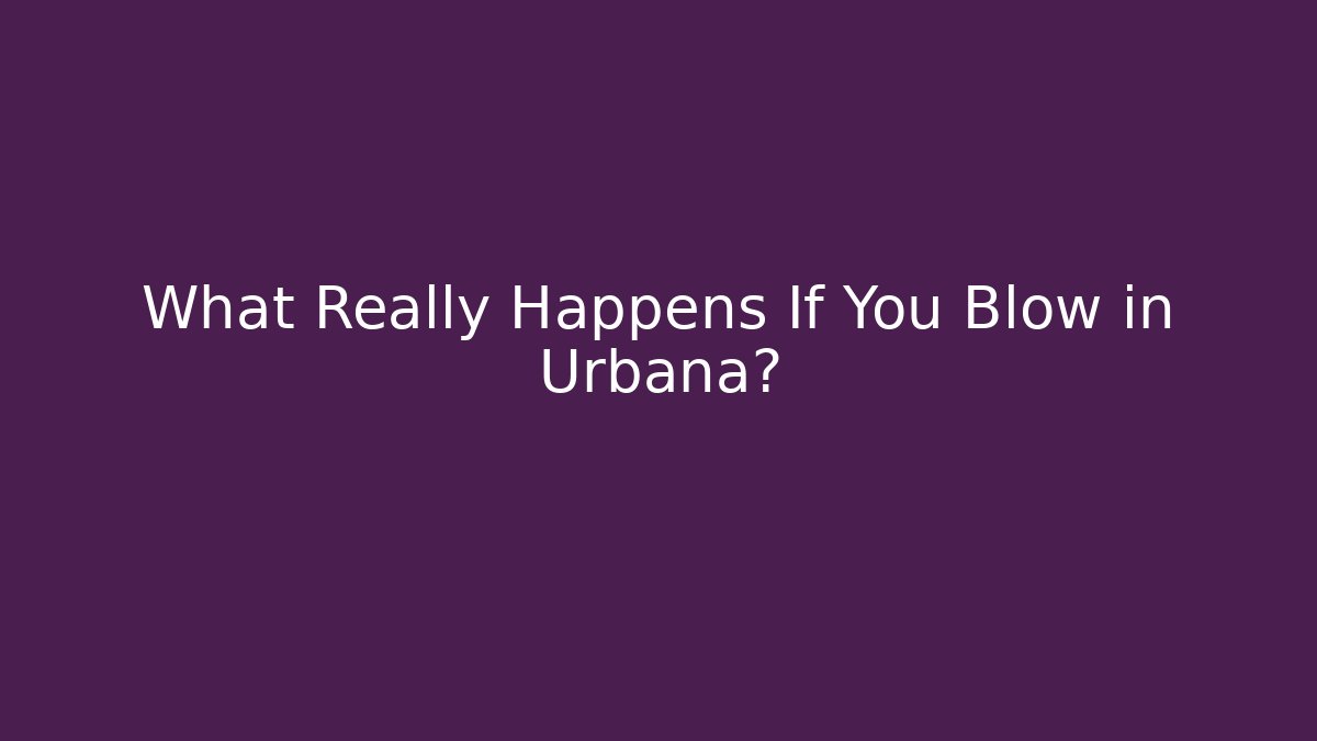 What Really Happens If You Blow in Urbana?