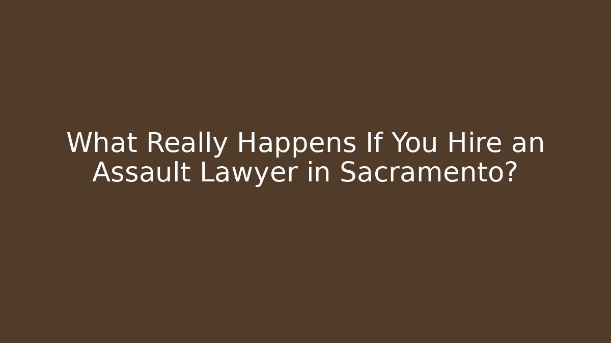 What Really Happens If You Hire an Assault Lawyer in Sacramento?