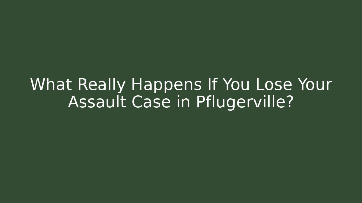 What Really Happens If You Lose Your Assault Case in Pflugerville?