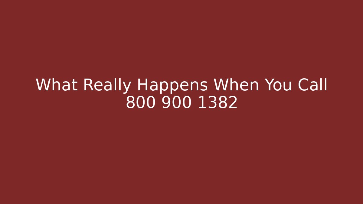What Really Happens When You Call 800 900 1382