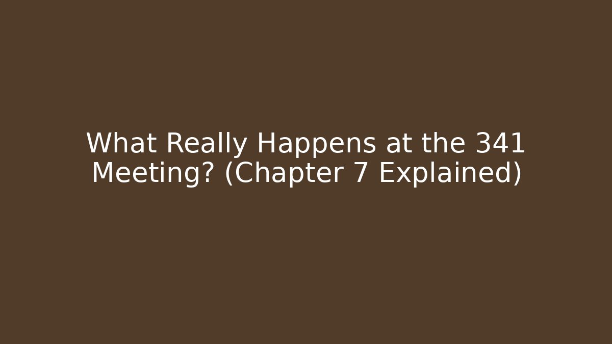 What Really Happens at the 341 Meeting? (Chapter 7 Explained)
