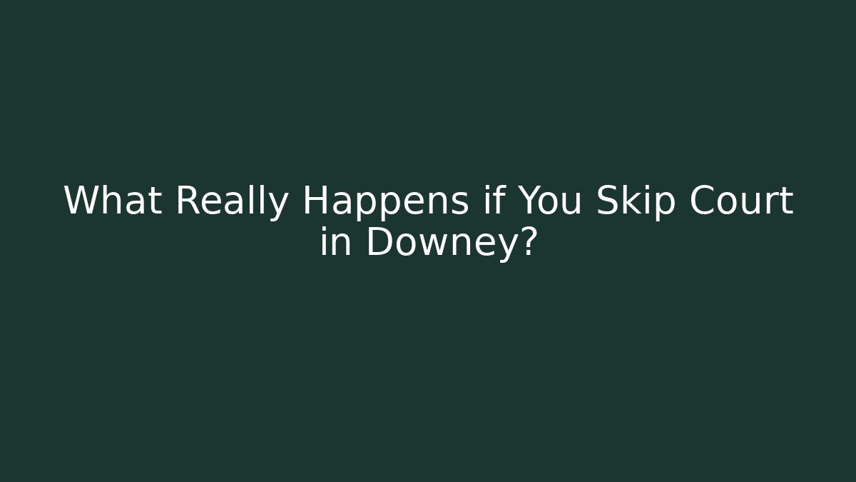 What Really Happens if You Skip Court in Downey?