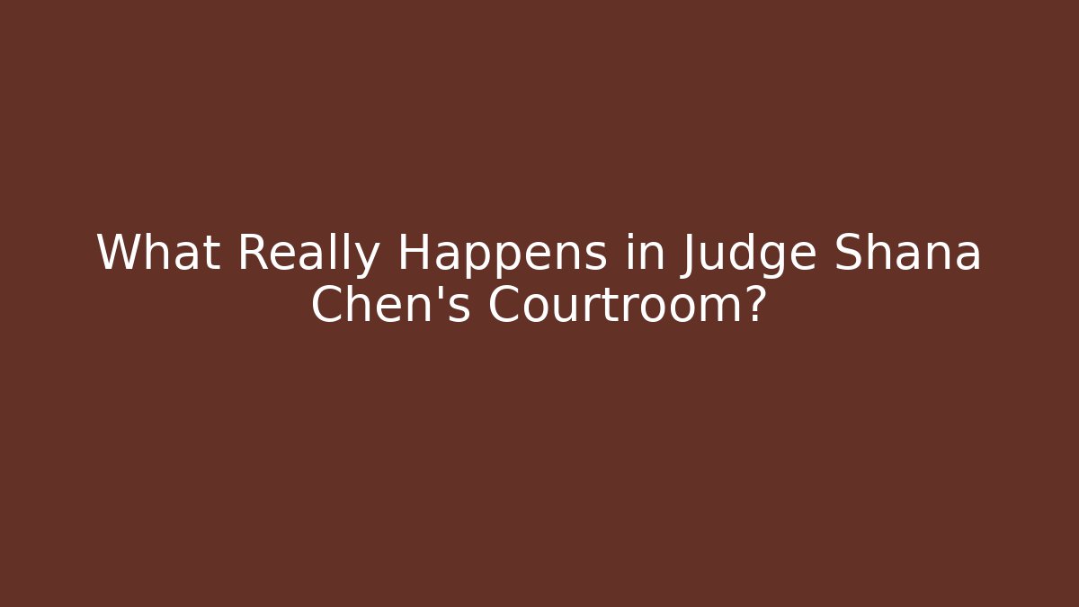 What Really Happens in Judge Shana Chen's Courtroom?