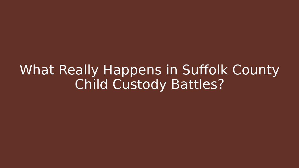 What Really Happens in Suffolk County Child Custody Battles? - WealthxGroup