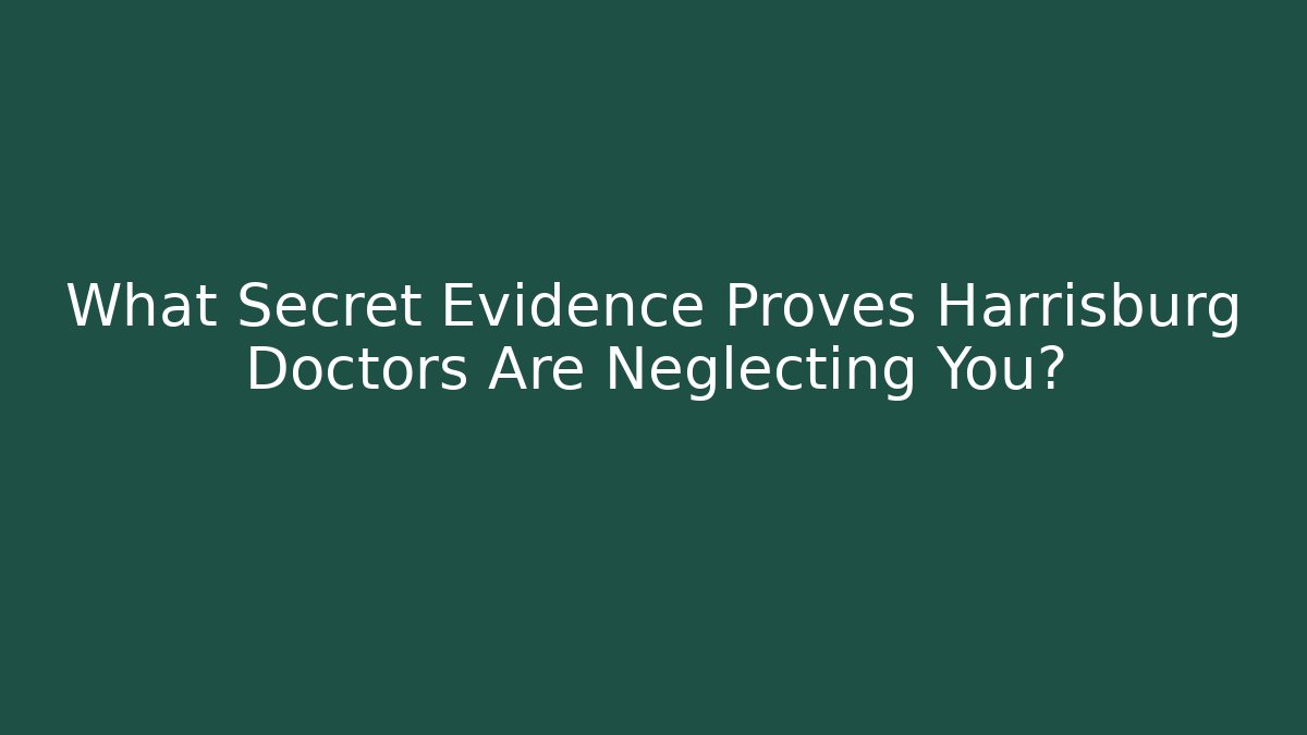 What Secret Evidence Proves Harrisburg Doctors Are Neglecting You?