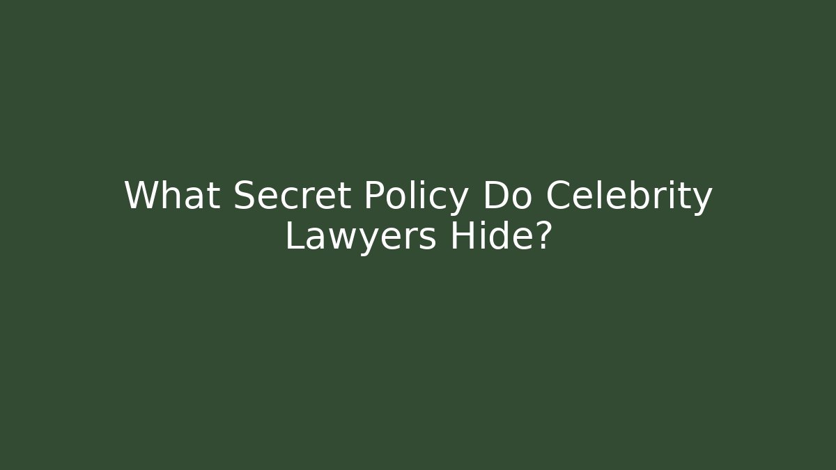What Secret Policy Do Celebrity Lawyers Hide?