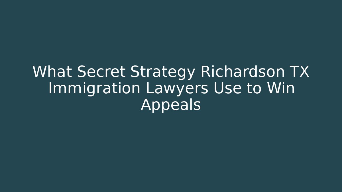What Secret Strategy Richardson TX Immigration Lawyers Use to Win Appeals