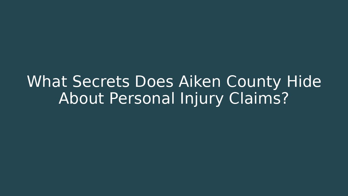 What Secrets Does Aiken County Hide About Personal Injury Claims? - WealthxGroup