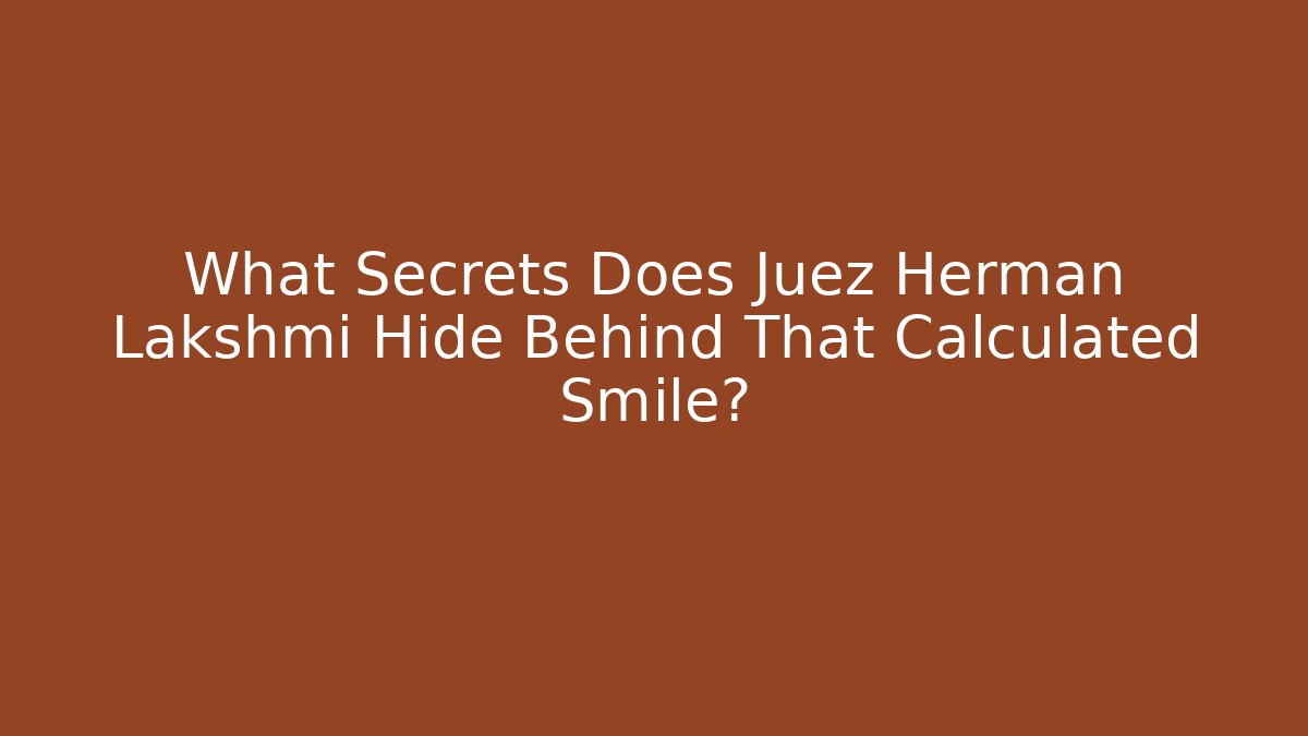 What Secrets Does Juez Hermán Lakshmi Hide Behind That Calculated Smile?